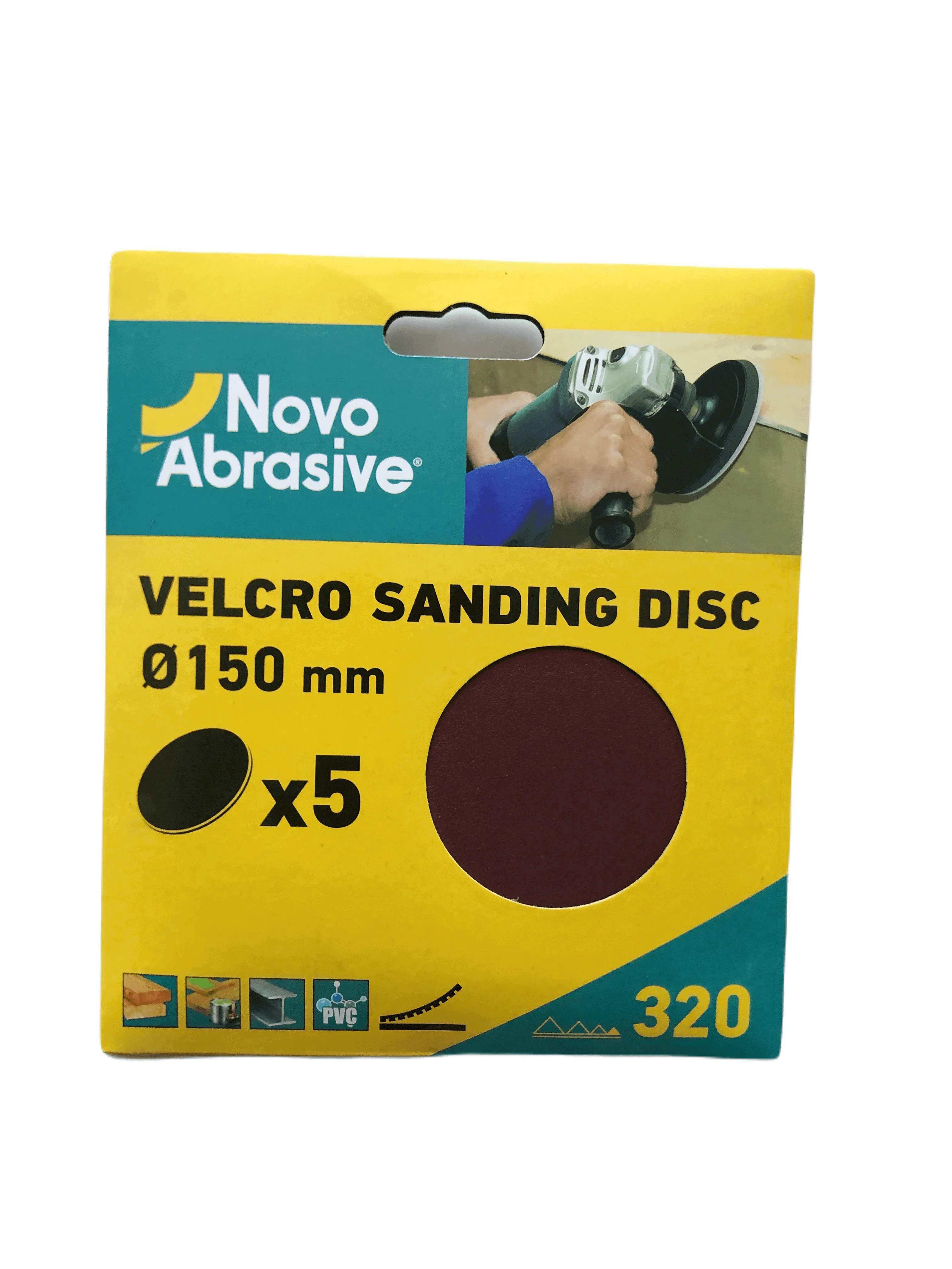 Круг шліфувальний самозачепний NovoAbrasive 150 мм, Р320, 5шт.